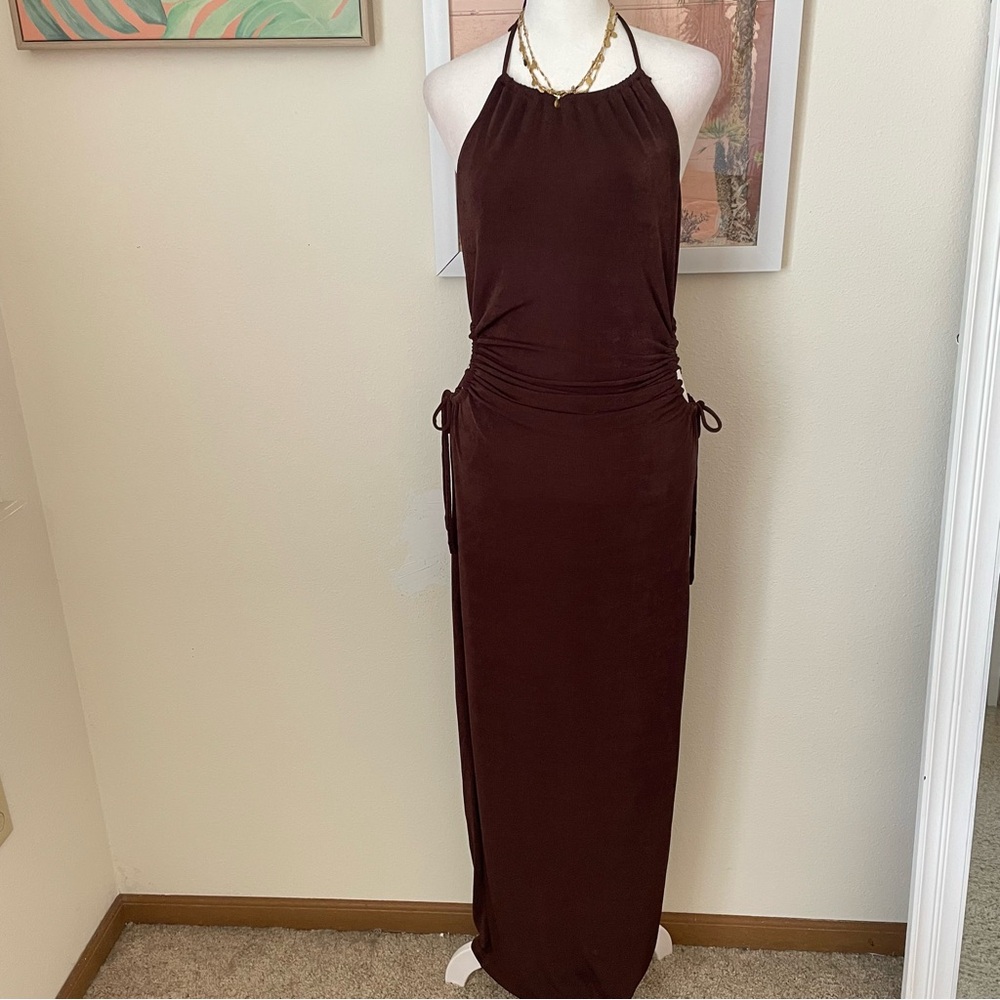 PEPPERMAYO Positano Nights Maxi Dress in Chocolate US 8 - Picture 7 of 10